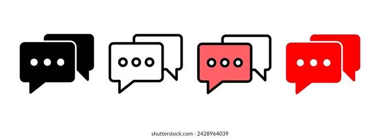 Ilustración vectorial de icono de chat. símbolo y símbolo de burbuja de voz. icono de comentario. mensaje