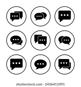 Ilustración vectorial de icono de chat. símbolo y símbolo de burbuja de voz. icono de comentario. mensaje