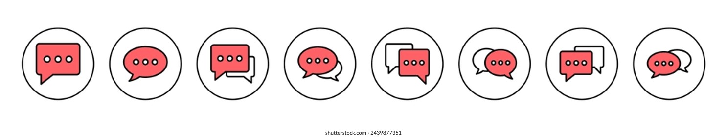 Ilustración vectorial de icono de chat. símbolo y símbolo de burbuja de voz. icono de comentario. mensaje