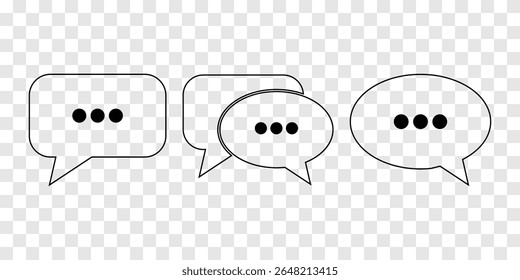 Icono de chat Ilustración vectorial. signo y símbolo de la burbuja de discurso. icono de comentario. mensaje. Conjunto de iconos de chat y comunicación modernos: Diseños de Vector de burbujas de mensajes eps 10