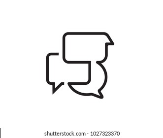 Chat icon vector isolated on white background, Speech bubble symbol, Vector illustration