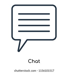 Chat icon vector isolated on white background, Chat transparent sign , thin symbols or lined elements in outline style