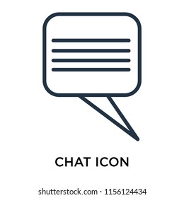 Chat icon vector isolated on white background, Chat transparent sign , line symbol or linear element design in outline style