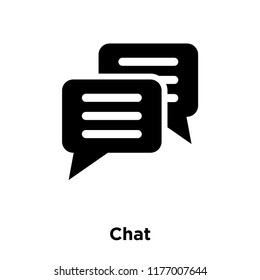 Chat icon vector isolated on white background, logo concept of Chat sign on transparent background, filled black symbol
