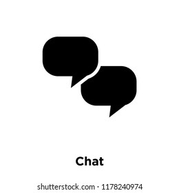 Chat icon vector isolated on white background, logo concept of Chat sign on transparent background, filled black symbol