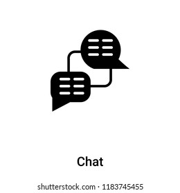 Chat icon vector isolated on white background, logo concept of Chat sign on transparent background, filled black symbol