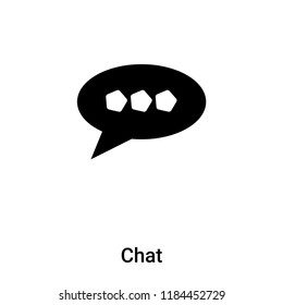 Chat icon vector isolated on white background, logo concept of Chat sign on transparent background, filled black symbol