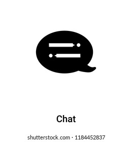 Chat icon vector isolated on white background, logo concept of Chat sign on transparent background, filled black symbol