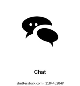 Chat icon vector isolated on white background, logo concept of Chat sign on transparent background, filled black symbol