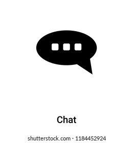 Chat icon vector isolated on white background, logo concept of Chat sign on transparent background, filled black symbol