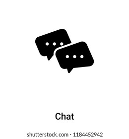 Chat icon vector isolated on white background, logo concept of Chat sign on transparent background, filled black symbol