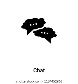 Chat icon vector isolated on white background, logo concept of Chat sign on transparent background, filled black symbol