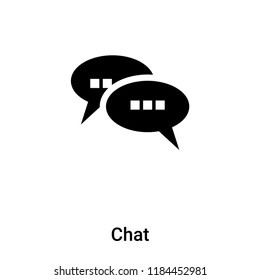 Chat icon vector isolated on white background, logo concept of Chat sign on transparent background, filled black symbol