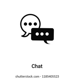 Chat icon vector isolated on white background, logo concept of Chat sign on transparent background, filled black symbol