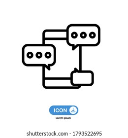 chat icon vector isolated on white background.