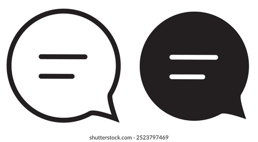 Ilustración vectorial aislada del Vector del símbolo del icono del chat usada para los Diseños web y el arte y otros Diseños web