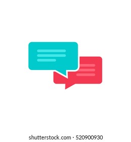 Chat icon vector notice isolated on white background, flat style dialog bubble speech symbol, messages notify concept, colorful sms or chatting icon