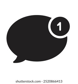 Vector de icono de chat sobre fondo blanco