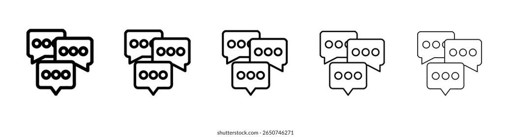 ícone de bate-papo símbolo ou ilustração de contorno vetorial