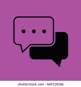 Chat icon vector. Purple background
