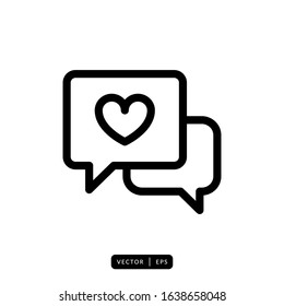 Chat Icon Vector - Sign or Symbol for Valentine