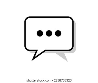 Chat icon. Vector with speech bubble for speech and online conversation. Design isolated on white background