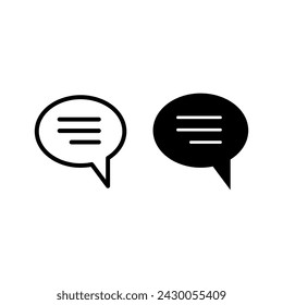 Chat icon vector. Speech bubble sign flat simple illustration on white background..eps