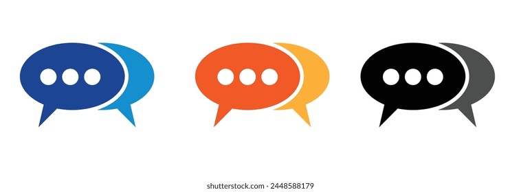 Chat icon vector. speech bubble icon. comment icon vector. message. contact us on white background.