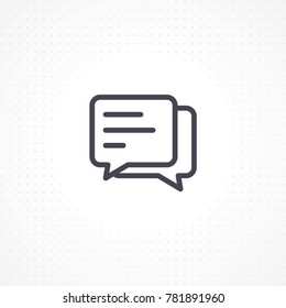 Chat icon. Vector speech bubble with three dots. Message flat line icon. Outline speech bubble icon. Pictogram isolated on white background