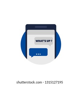 chat icon vector. chat symbol. chat  icon symbol in flat style. chat  symbol illustration. Pixel vector graphics - Vector.