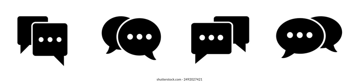 Chat icon vector, Talk bubble speech icon. Blank empty bubbles vector illustration, Chat on line symbol template, Dialogue balloon silhouette, speech bubble icon vector, comment icon , message box.