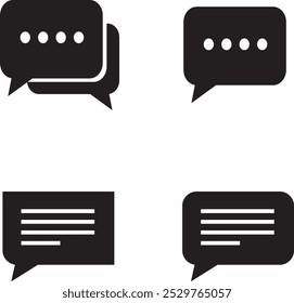 Chat icon vector for web and mobile app. speech bubble sign and symbol. comment icon. message, Massage Clouds Silhouette, Ideal for Wellness and Relaxation Themes - Flat Vector Illustration