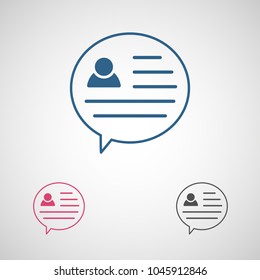 Chat icon. Voice speech bubble vector icon. Messages icon. Communicate symbol. Dialogue of people