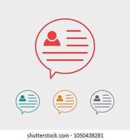 Chat icon. Voice speech bubble vector icon. Messages icon. Communicate symbol. Dialogue of people