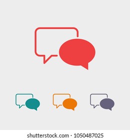 Chat icon. Voice speech bubble vector icon. Messages icon. Communicate symbol. Dialogue of people
