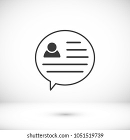 Chat icon. Voice speech bubble vector icon. Messages icon. Communicate symbol. Dialogue of people