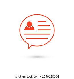 Chat icon. Voice speech bubble vector icon. Messages icon. Communicate symbol. Dialogue of people