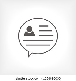 Chat icon. Voice speech bubble vector icon. Messages icon. Communicate symbol. Dialogue of people