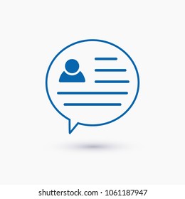 Chat icon. Voice speech bubble vector icon. Messages icon. Communicate symbol. Dialogue of people