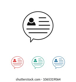 Chat icon. Voice speech bubble vector icon. Messages icon. Communicate symbol. Dialogue of people