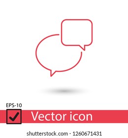 Chat icon. Voice speech bubble vector icon. Messages icon. Communicate symbol. Dialogue of people