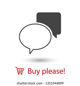 Chat icon. Voice speech bubble vector icon. Messages icon. Communicate symbol. Dialogue of people