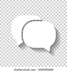 chat icon. White icon with shadow on transparent background