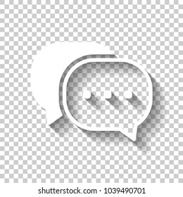 Chat Icon White Icon Shadow On Stock Vector Royalty Free