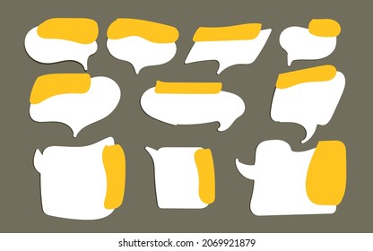 
Chat icons. banner or flyer elements. new concept with yellow and white