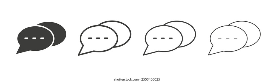Chat icons collection. vector set in black color