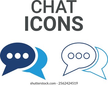 Chat icons. Containing speak, phone, mail, contact, chat, website, satellite, radio, antenna, message and more. Solid icons collection, vector illustration.