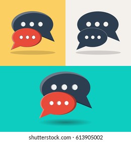 Chat. Icons of the chat, in different styles.