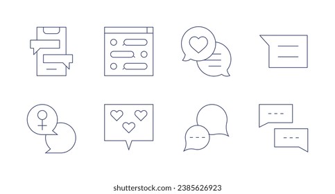 Chat icons. Editable stroke. Containing chat group, chat box, chat.
