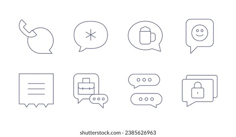 Chat icons. Editable stroke. Containing chat bubble, chat, private chat.